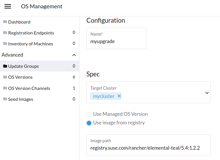 Upgrade via Image Registry